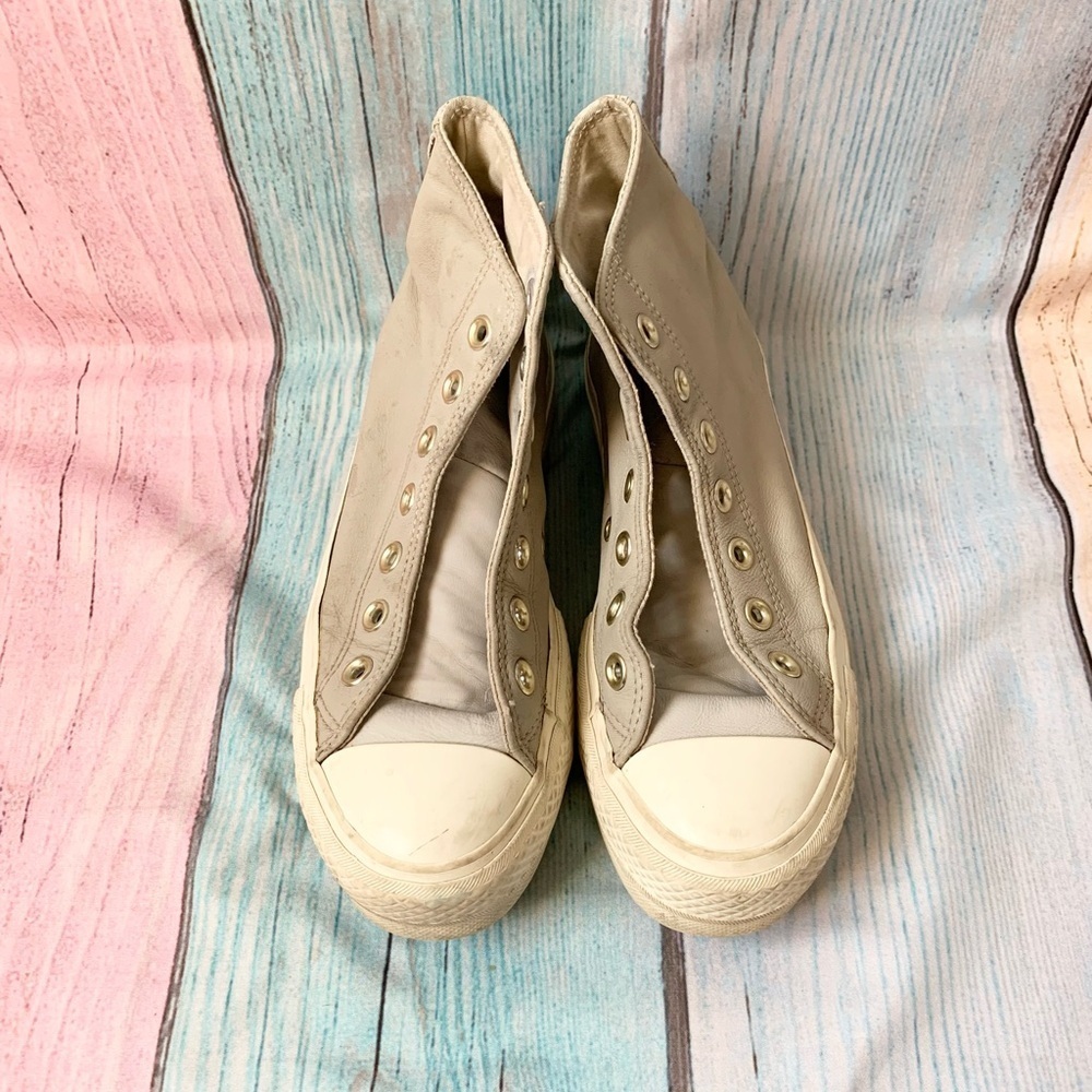 Gray high top platform converse NO SHOE LACES size 5.5 - Picture 3 of 11